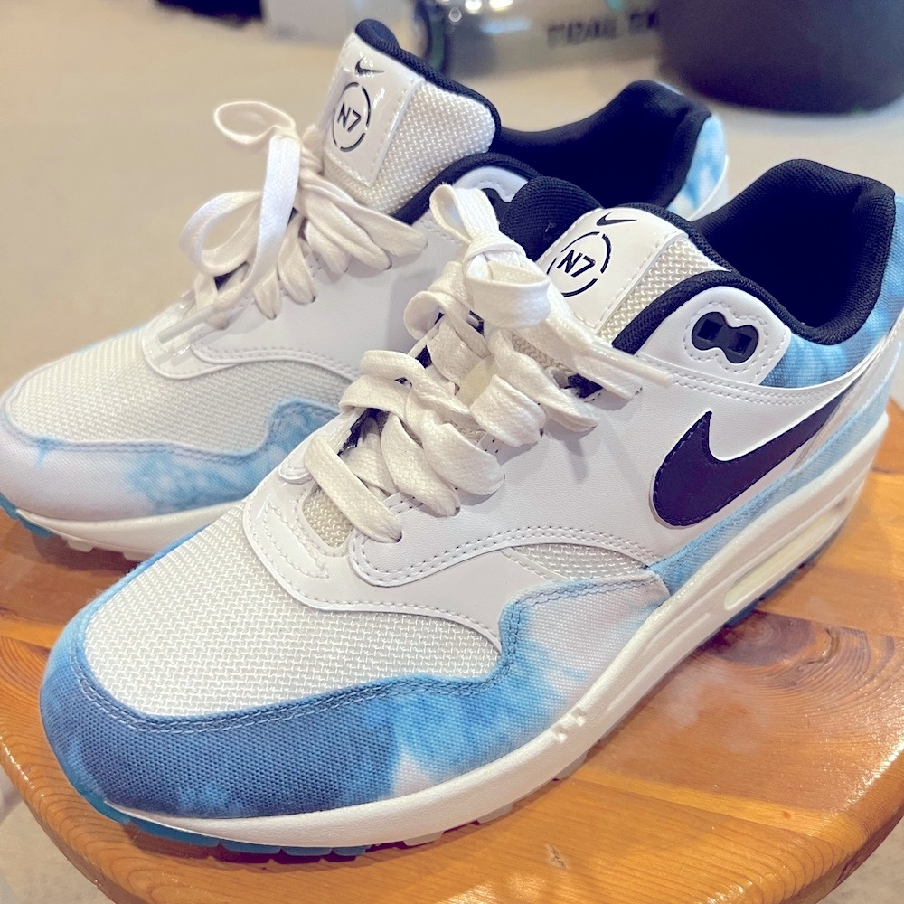 Nike Air Max 1 Woman’s Blue Tie dye Cloud Ice Sole